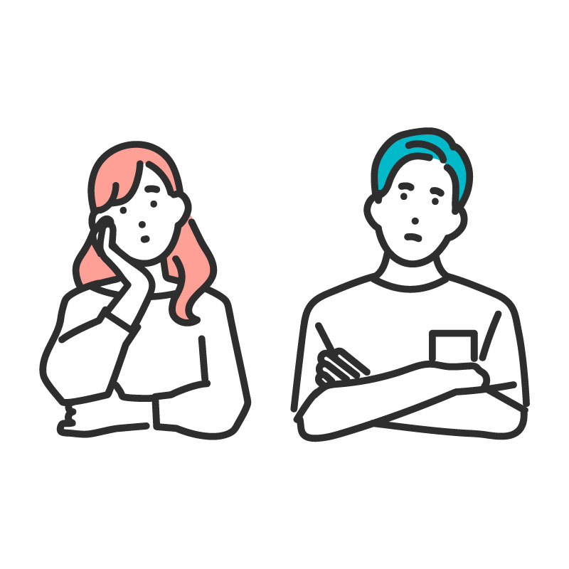 悩む人のイラスト